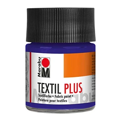 Abbildung von Marabu 17150005051 Textil Plus violett dunkel 50 ml, volldeckende Stoffmalfarbe für dunkle Stoffe, geeignet Stoffmalerei und Stoffdruck, nach Fixierung waschbeständig bis 40 C