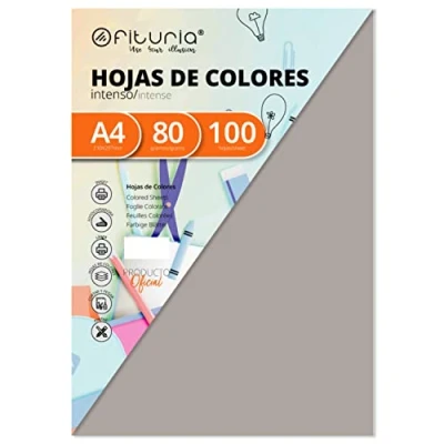 Abbildung von OFITURIA FAB 17749 Pack 100 Hojas Color Gris Tamaño A4 80g