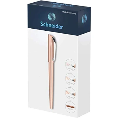 Abbildung von Schneider 143806 Callissima Kalligraphie Füller Geschenk Set (3 verschiedene Federstärken inkl. Patronen) apricot,