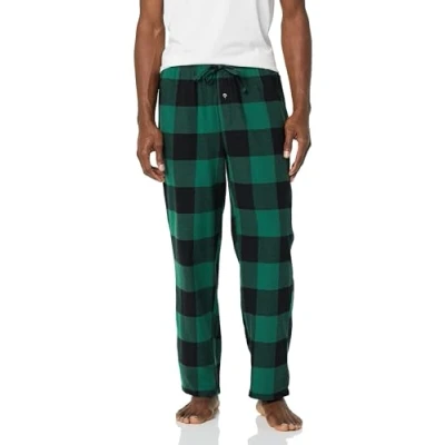Abbildung von Amazon Essentials Herren Atmungsaktive Flanell Pyjamahose (Erhältlich In Groß Und Schwer), Grün Schwarz Buffalokaros, M