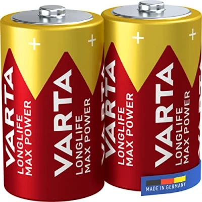 Abbildung von Varta Longlife Max Power D Mono LR20 Batterie (2er Pack) Alkaline Batterien Made in Germany ideal für Spielzeug und Alltagsgeräte
