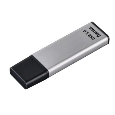 Abbildung von Hama 256GB USB Stick 3.0 Datenstick (90 MB/s Datentransfer, mit Öse zur Befestigung am Schlüsselring, Speicherstick, Memory Verschlusskappe, z. B. für Windows/MacBook) silber