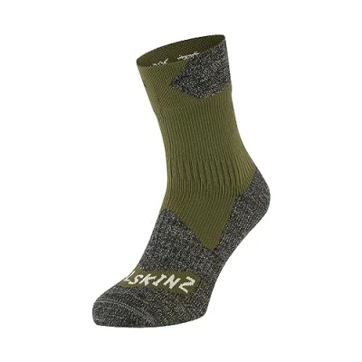 Abbildung von SEALSKINZ Unisex Wasserdichte Allwetter socken Bircham Waterproof All Weather Ankle Sock, Olive/Grey Marl, L EU