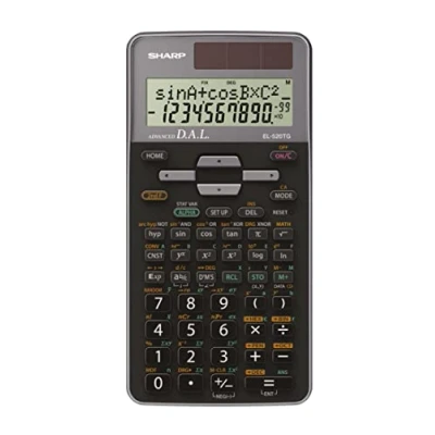 Abbildung von Sharp EL 520 TG GY Wissenschaftlicher Schulrechner (2 zeilige Anzeige, D.A.L. Eingabe, Solar und Batteriebetrieb) Silber