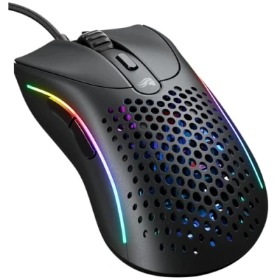 Abbildung von Glorious Gaming Model D 2 Wired Mouse ergonomische, superleicht 58g, 26K optischer Sensor, 6 programmierbare Tasten, 80 Millionen Klicks Lebensdauer, FPS, MMO, MOBA Mattschwarz