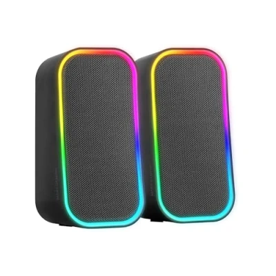 Abbildung von Mars Gaming MS OM, 20W Lautsprecher, Dynamische RGB Beleuchtung, Bluetooth 5.3 + AUX IN Lautstärkeregler, Custom DSP Chipsatz, Universelle Kompatibilität, Schwarz