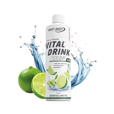 Abbildung von Best Body Nutrition Vital Drink ZEROP® Grüntee Limette, Original Getränkekonzentrat Sirup zuckerfrei, 1:80 ergibt 40 Liter Fertiggetränk, 500 ml