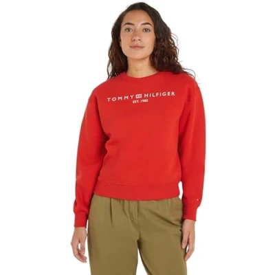 Abbildung von Tommy Hilfiger CORP LOGO Sweatshirt, Damen, Größe: XXL, Fierce red