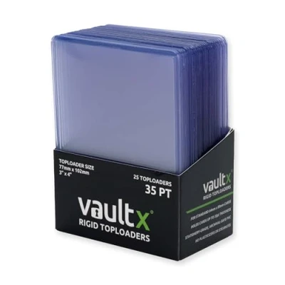 Abbildung von Vault x Premium extra dicke, nahtlose Toploader, 35pt 7,6 10,2 cm, starre Kartenhalter für Sammelkarten und Sportkarten, 25 Stück, VX PR01 00CL25