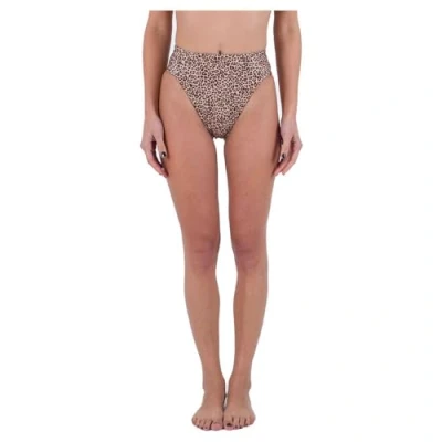Abbildung von Hurley Damen Max Leopard Moderate Tab Side High Waist Bikinihöschen, Brown Sugar, M