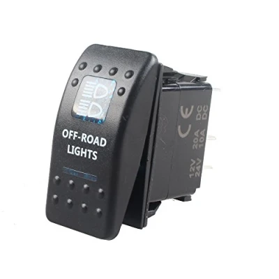 Abbildung von Mintice 12V KFZ Blau LED Licht Beleuchtet Wippenschalter Kippschalter Auto Armaturenbrett Schalter Off Road Light