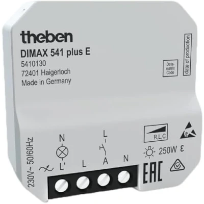 Abbildung von Theben 5410130 DIMAX 541 plus E I Universaldimmer Unterputz Dimmer mit automatischer Lasterkennung Dimmschalter Dimmen und Schalten von LEDs 230 V