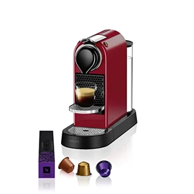 Abbildung von Krups Nespresso XN7415 New CitiZ Kaffeekapselmaschine 1260 Watt 19 bar Pumpendruck Wassertankkapazität: 1 L Rot