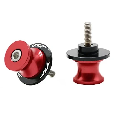 Abbildung von 2tlg M6 Alu Schwingenschutz Schwingenadapter Ständer Bobbins Spool Racingadapter Ständeraufnahme 6mm für YZF R1 R3 R6 R6S R25 R125 600R (Rot)