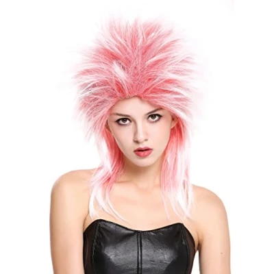Abbildung von WIG ME UP 90891 ZA13TZA60 Perücke Damen Herren Karneval 80er Wave Punk Popstar Rot Weiß Mix Toupiert