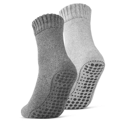 Abbildung von 2 4 6 Paar ABS Socken Herren Damen Anti Rutsch mit Wolle 21463 WP (Grau/Anthrazit 43 46)