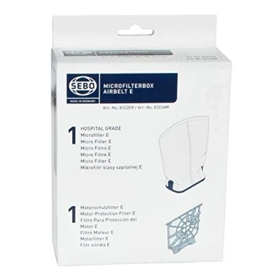 Abbildung von Sebo 8322ER Mikrofilterbox E für alle Airbelt Modelle inklusive 1 Hospital Grade Filter und Motorschutzfilter E, S Klasse Filtration