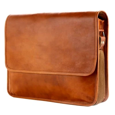 Abbildung von Berliner Bags Vintage Umhängetasche Ghent aus Leder, Messenger Bag mit Laptopfach für Damen Herren Braun