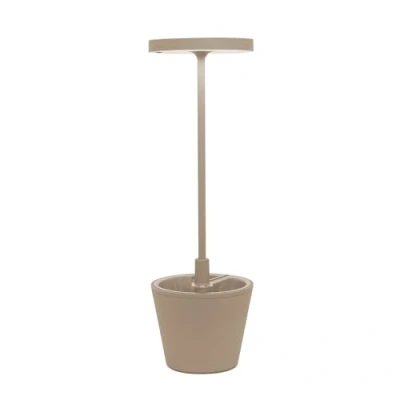 Abbildung von Zafferano, Poldina Reverso Lampe, Wiederaufladbare und Kabellose Tischlampe mit Touch Control, Geeignet für den Innen Außenbereich, Dimmer, 2200 3000 K, Höhe 35 cm, Farbe Sand