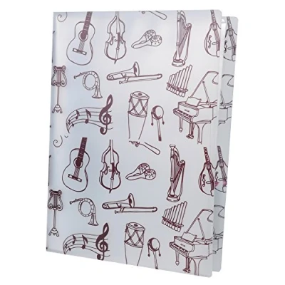 Abbildung von PUNK A4 Größe Musik Tabelle Datei Ordner Dokumente Halter Aufbewahrung 40 Taschen (Music Instrument White)