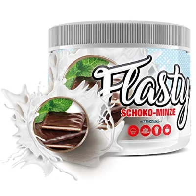 Abbildung von Flasty Geschmackspulver (Schoko Minze) 1 x 250g Kalorienarmes Flavour Pulver mit &#039;Nur 7 kcal pro Portion&#039; bringt es Leben in deinen Quark, Joghurt und vielem mehr.