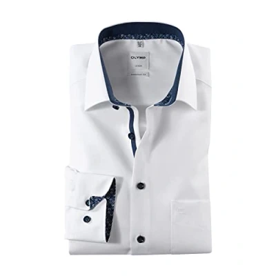 Abbildung von OLYMP Herren Businesshemd Langarm Luxor,Einfarbig,Comfort fit,New Kent,Weiss 00,44