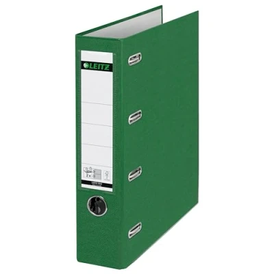 Abbildung von Leitz Plastik Doppelordner mit zwei Mechaniken A4, Grün, 8,2 cm Rückenbreite, PP laminierter Einband, 2 x für Format A5 quer, 10120055