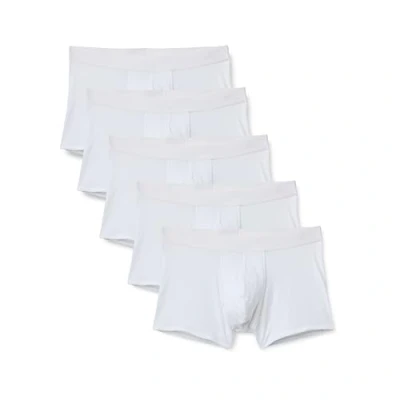 Abbildung von Amazon Essentials Herren Baumwolljersey Boxershorts, 12,7cm, 5er Pack, Weiß, M