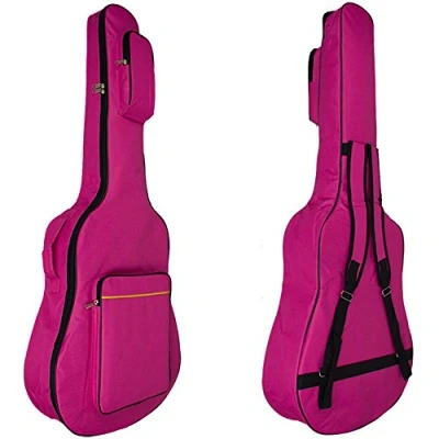 Abbildung von MINGZE 41 Zoll Gitarrentasche,Gitarren Gig Taschen,Plus Baumwolle dicke wasserdichte verstellbare Schultergurt Gitarre Rucksack, eine Vielzahl von Farben (Rose rot)