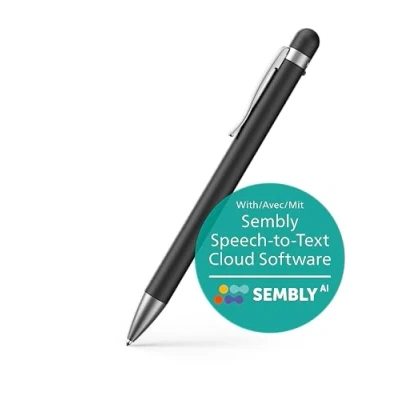 Abbildung von DVT1600 Philips VoiceTracer Audiorecorder Stift mit cloudbasierter Spracherkennung von Sembly