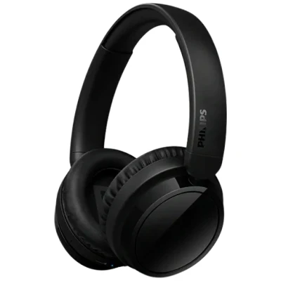 Abbildung von PHILIPS TAH5209BK Leichter ohraufliegender kabelloser Bluetooth Kopfhörer mit passiver Geräuschisolierung 65 Stunden Spielzeit, deutliche Anrufe, dynamischer Bass, 2 USB C Laden Schwarz