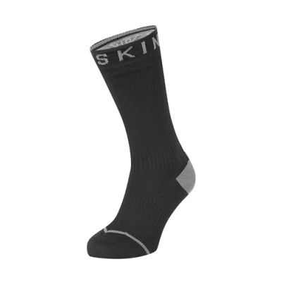 Abbildung von SEALSKINZ Unisex Allwetter Wasserdichte Socken mit Hydrostop Mittellang Schwarz/grau, S