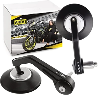 Abbildung von Area1 Premium Motorrad Lenkerendenspiegel e geprüft CNC Rückspiegel Set (Rechts+Links) Kompatibel mit Mondial LS4SC