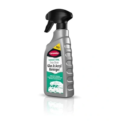 Abbildung von Caramba Caravan Easy Clean Glas &amp; Acryl Reiniger materialschonendes Wohnwagen Reinigungsmittel entfernt Nikotin, Insekten, Bremsenabrieb und mehr mühelos vollständig