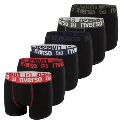 Abbildung von riverso Boxershorts Herren RIVOle 6er Pack Unterhosen Unterwäsche Retroshorts Set Boxer Shorts Stretch, Größe:S, Farbe:Farbmix 4 (RVS1BCX6PK4M)