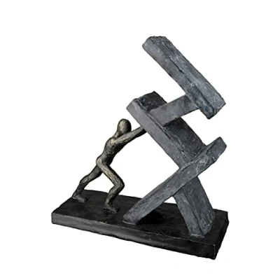 Abbildung von Casablanca modernes Design GILDE Deko Skulptur Figur Sütze Holding Kunstharz anthrazitfarben, bronzefarben 37352 Höhe 23,5 cm
