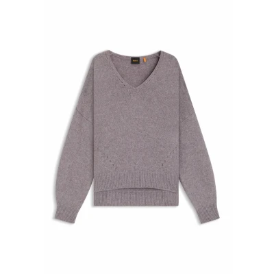 Abbildung von BOSS ORANGE Strickpullover »Fondyssa Premium Damenmode«, im Relaxed Fit, V Ausschnitt