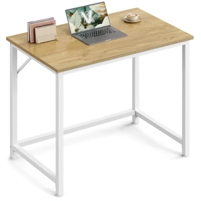 Abbildung von VASAGLE Tisch, Computertisch, Bürotisch, 80 x 50 76 cm, für Arbeitszimmer, Schlafzimmer, Wohnzimmer, natureichenfarben perlweiß LWD038W70V1