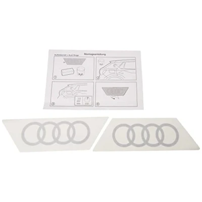 Abbildung von Audi 6623 Original Q2 Emblem Aufkleber Ringe Dekorfolie für die C Säule Blade Farbe: florettsilber, Silber