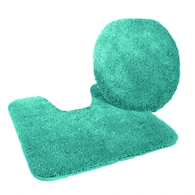 Abbildung von Kinzler J 10052/27 Mikrofaser Bademattenset 2 teilig = WC Deckelbezug 47x50 cm + Vorleger mit Ausschnitt 50x55 cm, smaragdgrün