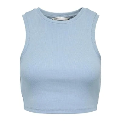 Abbildung von ONLY Damen Onlvilma S/L Cropped JRS Noos Tanktop, Blau, M EU