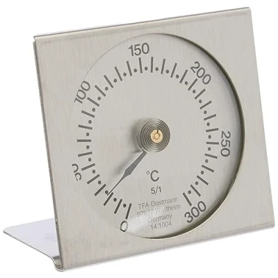 Abbildung von TFA Dostmann Analoges Backofenthermometer, 14.1004.60, aus Metall, hitzebeständig, L 77 x B 42 H 71 mm