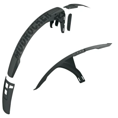 Abbildung von SKS GERMANY MUDROCKER Set Schutzblech für Mountainbikes (Fahrradzubehör aus schlagfestem Hochleistungskunststoff, innovative Befestigung, effektiver Spritzschutz), schwarz