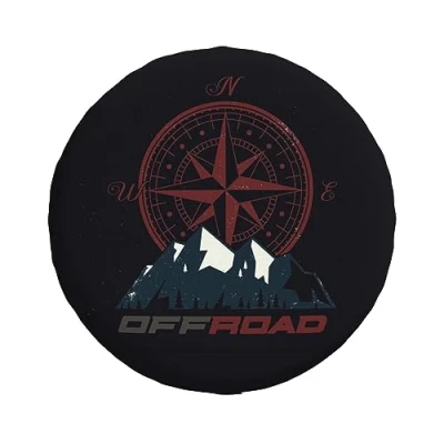 Abbildung von Ersatzreifenabdeckung, Adventure Awaits Kompass Druck, wasserdicht, staubdicht, für SUV, Wohnmobil, Anhänger, Reifentasche 40,6 cm