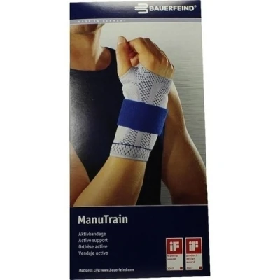 Abbildung von BAUERFEIND ManuTrain, Handgelenkbandage, individuell einstellbar, links, schwarz, Größe 4