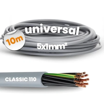 Abbildung von 10 Meter Lapp 1119205 Ölflex Classic 110 PVC Steuerleitung 5x1 mm² mit grün gelben Schutzleiter 5G1,0 I Mantelleitung 5 adrig Kabel