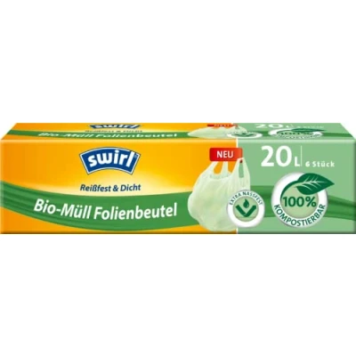 Abbildung von Swirl Bio Müll Folienbeutel mit Tragegriff, 20l