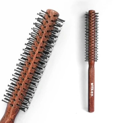 Abbildung von Bart Rundbürste für den Mann zum glätten föhnen &amp; entwirren der Haare I Föhnbürste mit besonderen Noppen Haarbürste aus echtem Holz Haar (small)