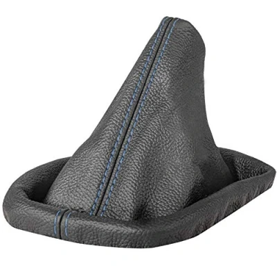 Abbildung von L &amp; P Car Design Schaltsack Schaltmanschette kompatibel mit BMW 3er e30 e36 5er e34 100% Echtleder Leder (Naht blau)