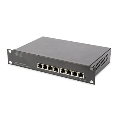 Abbildung von DIGITUS Gigabit Ethernet Netzwerk Switch 10 Zoll 8 Ports L2+ Managed VLAN, Link Aggregation &amp; Port Control Schwarz